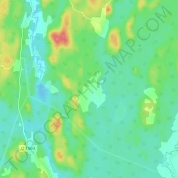 Topografisk karta Karsbo, höjd, relief