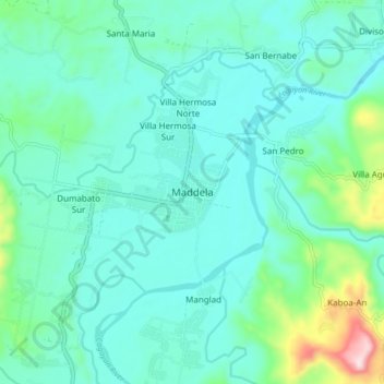 Topografisk karta Maddela, höjd, relief