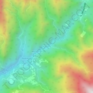 Topografisk karta Kaipilan, höjd, relief