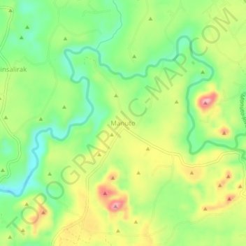 Topografisk karta Manuto, höjd, relief