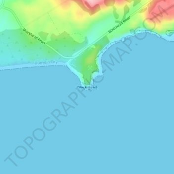 Topografisk karta Black Head, höjd, relief