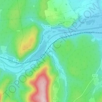 Topografisk karta Haumatt, höjd, relief