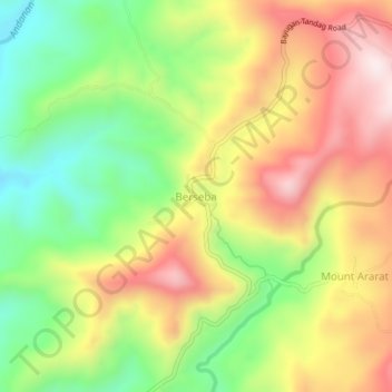 Topografisk karta Berseba, höjd, relief