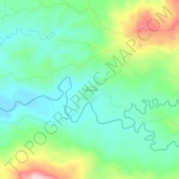 Topografisk karta Tabuan, höjd, relief