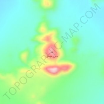 Topografisk karta Jabal Musa`, höjd, relief