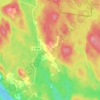 Topografisk karta Kongseryd, höjd, relief