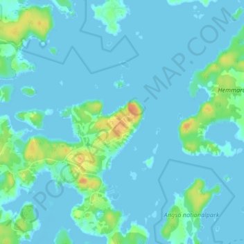 Topografisk karta Lögla, höjd, relief