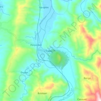 Topografisk karta Sugpon, höjd, relief