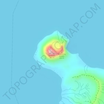 Topografisk karta Mount Balantoc, höjd, relief