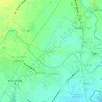 Topografisk karta Amparo, höjd, relief