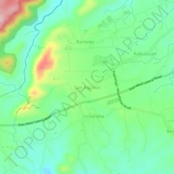 Topografisk karta San Agustin, höjd, relief