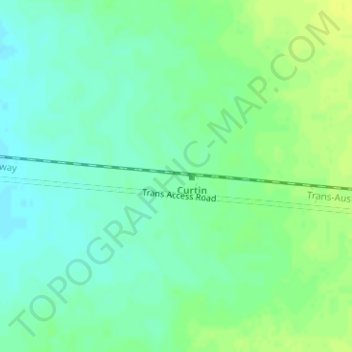 Topografisk karta Curtin, höjd, relief