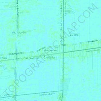 Topografisk karta Ban Udom Suk, höjd, relief