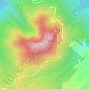 Topografisk karta Mount Samat, höjd, relief