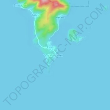 Topografisk karta Habagatan, höjd, relief