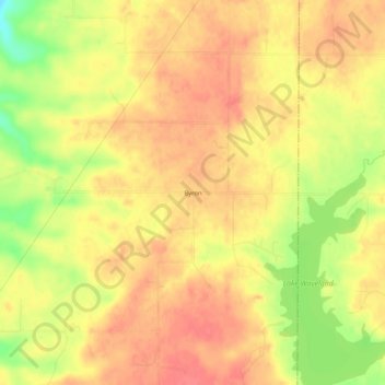 Topografisk karta Byron, höjd, relief