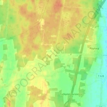 Topografisk karta Jultorp, höjd, relief