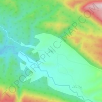 Topografisk karta طائی, höjd, relief