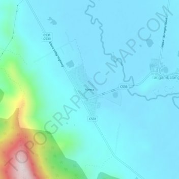 Topografisk karta Kiewa, höjd, relief