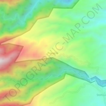 Topografisk karta Penacio, höjd, relief
