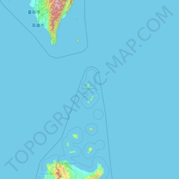 Topografisk karta Batanes, höjd, relief