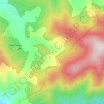 Topografisk karta خلرد, höjd, relief