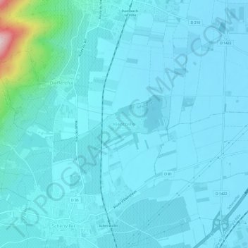 Topografisk karta Kientzville, höjd, relief