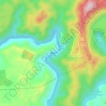 Topografisk karta Bitbit, höjd, relief