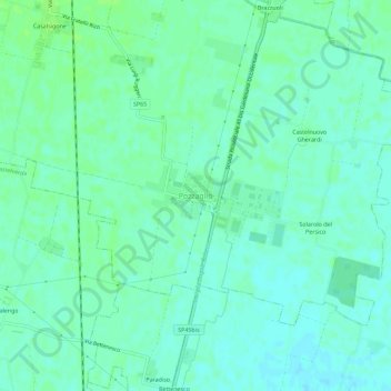 Topografisk karta Pozzaglio, höjd, relief