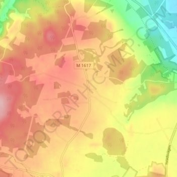 Topografisk karta Norra Lökaröd, höjd, relief