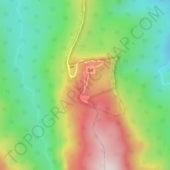 Topografisk karta Binna Burra, höjd, relief