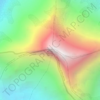 Topografisk karta Nevado Salkantay, höjd, relief