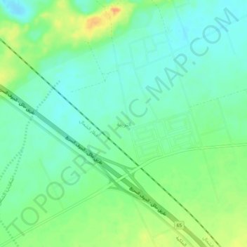 Topografisk karta At Turbiyah, höjd, relief