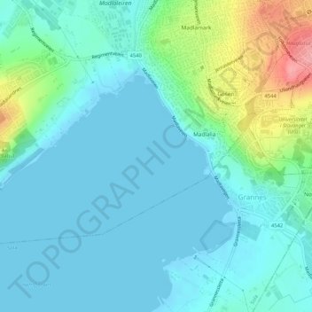 Topografisk karta Hafrsfjord, höjd, relief