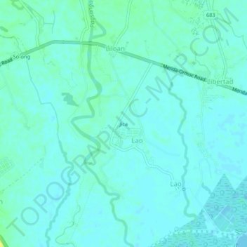 Topografisk karta Jica, höjd, relief