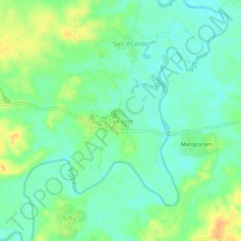 Topografisk karta San Jose, höjd, relief