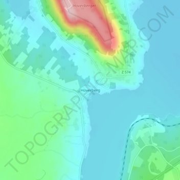 Topografisk karta Hoverberg, höjd, relief
