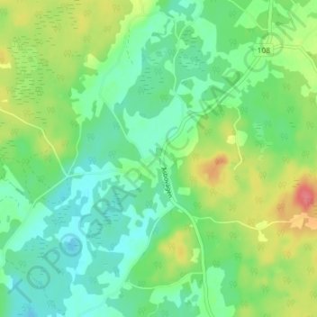 Topografisk karta Oderljunga, höjd, relief