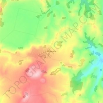 Topografisk karta Onewhero, höjd, relief