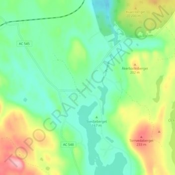 Topografisk karta Pengsjö, höjd, relief