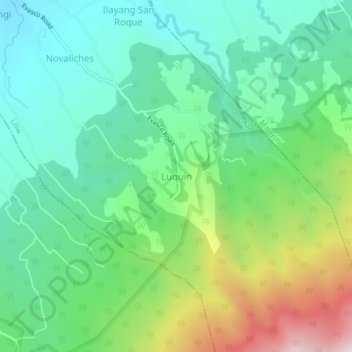 Topografisk karta Luquin, höjd, relief