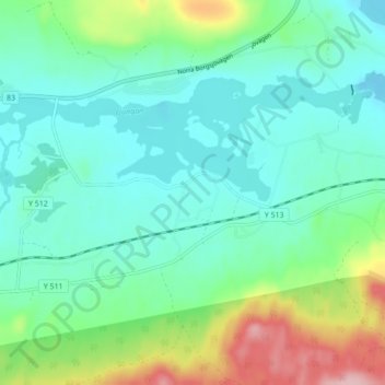 Topografisk karta Önsta, höjd, relief