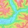 Topografisk karta Bellinzona, höjd, relief