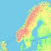 Topografisk karta Skandinavien, höjd, relief