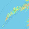 Topografisk karta Lofoten, höjd, relief