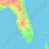 Topografisk karta Florida, höjd, relief