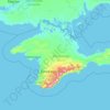 Topografisk karta Krim, höjd, relief
