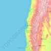 Topografisk karta Valparaíso, höjd, relief