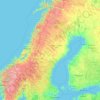 Topografisk karta Norra Sverige, höjd, relief