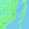 Topografisk karta Miami, höjd, relief